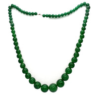 Graduated Green Jade Bead Necklace