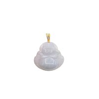 Diamond Bail Jade Buddha Pendant (14K)