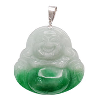 Jade Laughing Buddha Pendant (14K)