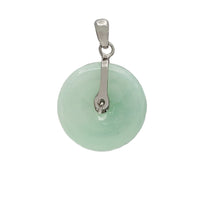 Cubic Zirconia Jade Pi Disc Pendant (Silver)
