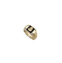 Black Onyx Jesus Head Ring (14K)