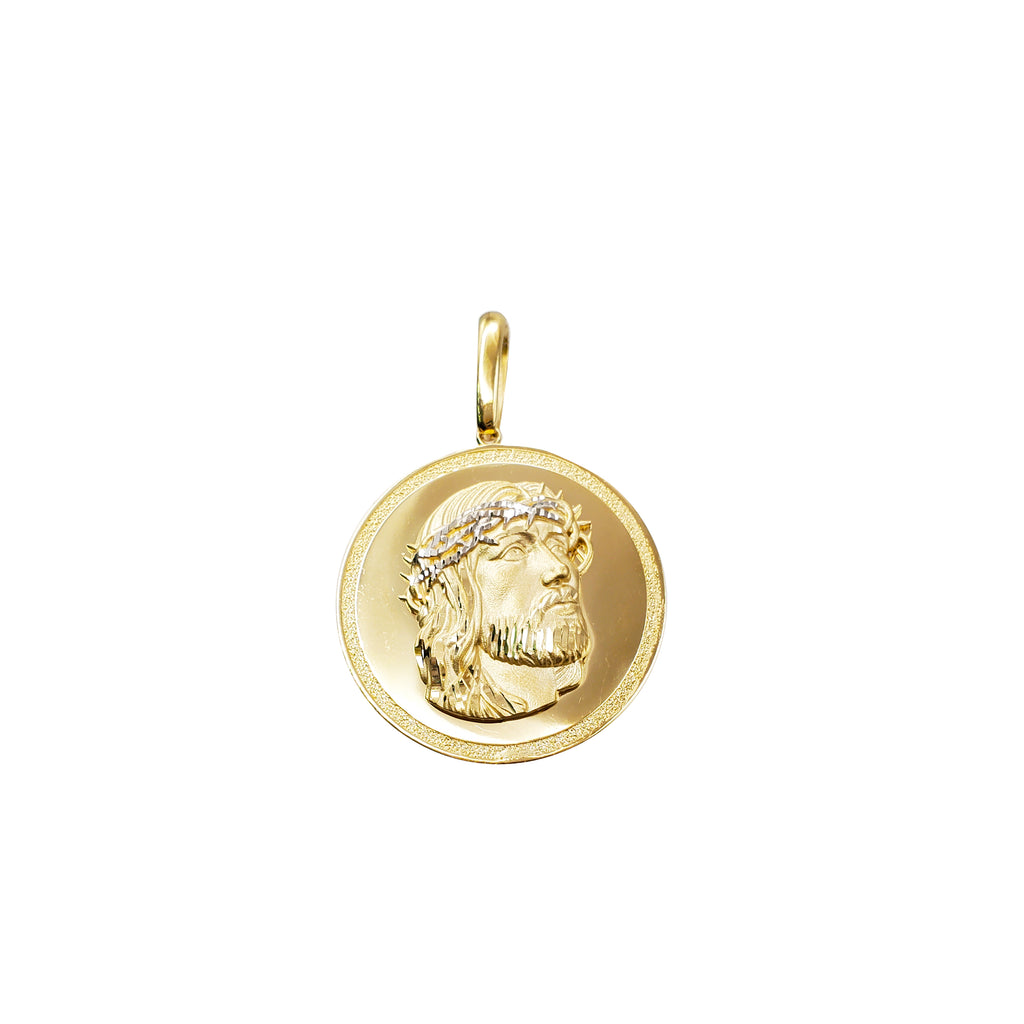 Round Shape Jesus Face Pendant (14K) - Main Image