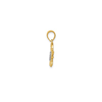 Two-Tone Diamond-Cut Cancer Zodiac Pendant (14K)