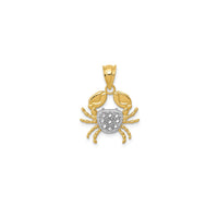 Two-Tone Diamond-Cut Cancer Zodiac Pendant (14K)