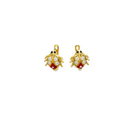 Ladybug CZ Earrings (14K)