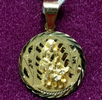 Little Saint Lazarus Medallion Pendant 14K - Lucky Diamond 恆福珠寶金行 New York City 169 Canal Street 10013 Jewelry store Playboi Charlie Chinatown @luckydiamondny 2124311180