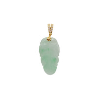 Diamond Leaf Jade Pendant (14K)