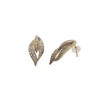 Diamond Leaf Earrings (14K)