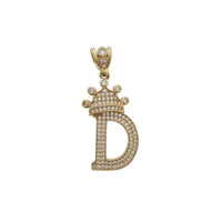 Icy Crowned Initial Letter Pendant (14K)