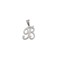 Cubic Zirconia Script Letter Pendant (Silver)
