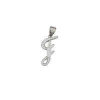 Cubic Zirconia Script Letter Pendant (Silver)