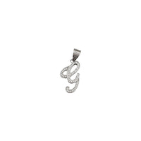 Cubic Zirconia Script Letter Pendant (Silver)