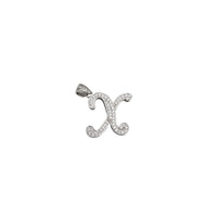 Cubic Zirconia Script Letter Pendant (Silver)
