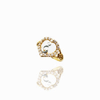 Stoneset Heart Initial/Letter Ring (10K)