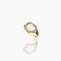 Stoneset Heart Initial/Letter Ring (10K)