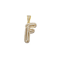 Cubic Zirconia Script Initial Letter Pendant (14K)