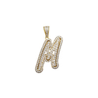 Cubic Zirconia Script Initial Letter Pendant (14K)