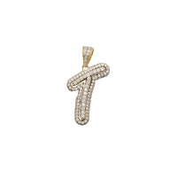 Cubic Zirconia Script Initial Letter Pendant (14K)