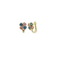 Cubic Zirconia Clover Earrings (14K)