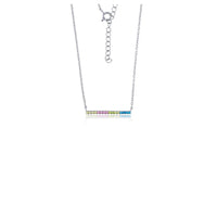 Multi-Color Bar Necklace (Silver)