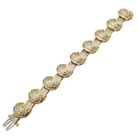 Baguette Swirl Diamond Bracelet (14K).