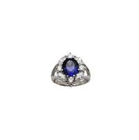 Tanzanite Flower Cocktail Marquise Lady Ring (Silver)