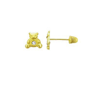 Mini Teddy Bear Stud Earrings (14K)