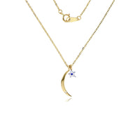 Yellow Gold Moon & Star Fancy Necklace (14K)