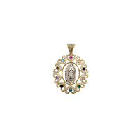Multi-color Open Heart Guadalupe Pendant (14K)