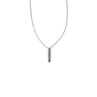 Multi-Color Bar Necklace (Silver)