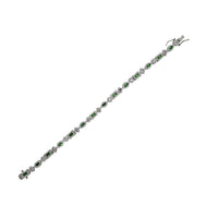 Multiple Shape Green Stone Bracelet (Silver)