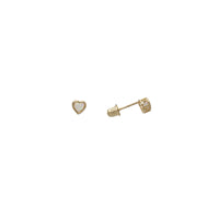 Opal Heart Stud Earrings (14K)