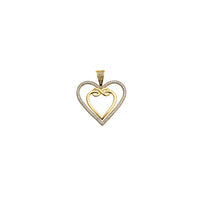 Double Open CZ Heart Pendant (14K)