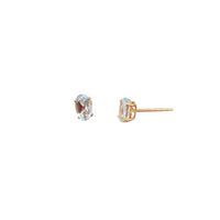 Oval-Cut Aquamarine Stud Earrings (14K)