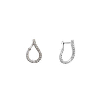 Diamond Teardrop Leveled Flat Stud Earrings (14K)