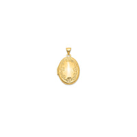 Oval Shape With Flower Design Pendant (14K)