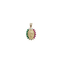 Multi-Color Frame Oval Virgin Guadalupe Pendant (14K)