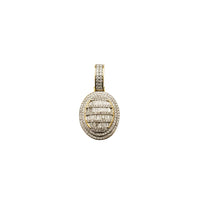 Yellow Gold Oval Shape Fancy Diamond Pendant (14K)