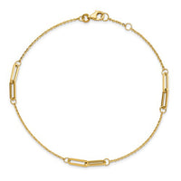 Paperclip Link Anklet Bracelet (14K).