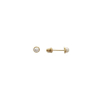 Pearl Cup Stud Earrings (14K)