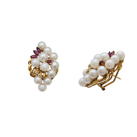 Diamond, Ruby & Pearl Stud Earrings (14K)