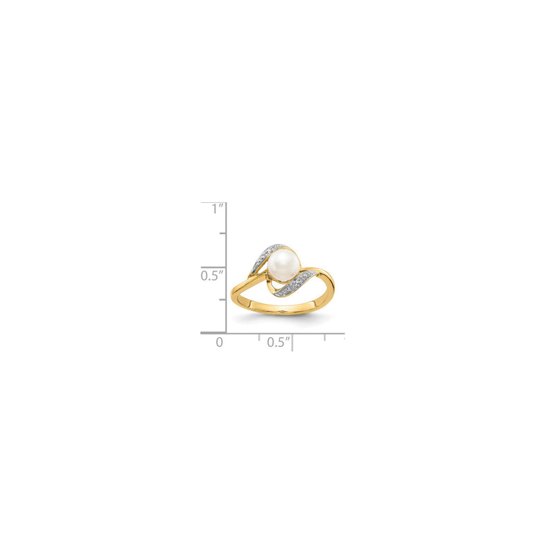 Diamond And Freshwater Cultured Pearl Ring (14K)