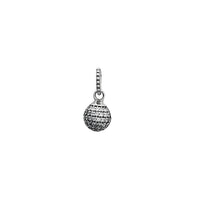 Cubic Zirconia Ball Bracelet Charm (Silver)