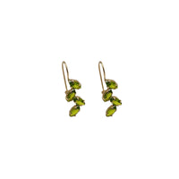 Marquise Peridot Hanging Vine Earrings (14K)