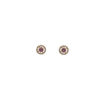 Pink Circle Stud Earings (14K)