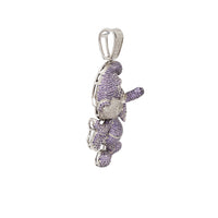 Iced-Out Purple Papa Smurf Pendant (Silver)