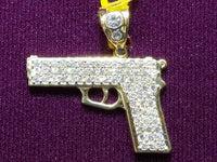 Iced-Out "Semi" Pistol Pendant 10K - Lucky Diamond 恆福珠寶金行 New York City 169 Canal Street 10013 Jewelry store Playboi Charlie Chinatown @luckydiamondny 2124311180
