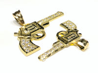 Revolver Pendant CZ 10K - Popular Jewelry