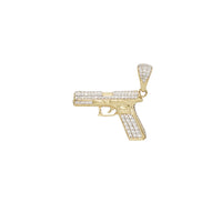 Cubic Zirconia Pistol Pendant (14K)