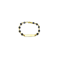 Dark Blue Evil Eye Baby ID Bracelet (14K).